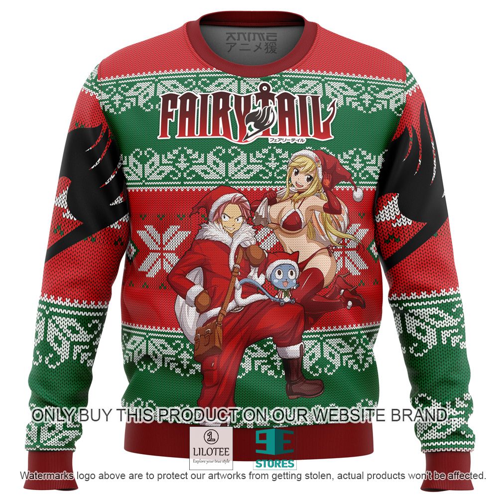 Fairy Tail Natsu Lucy Happy Anime Ugly Christmas Sweater - LIMITED EDITION 10