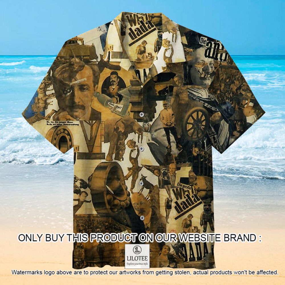 Famous Photomontages Brown Short Sleeve Hawaiian Shirt - LIMITED EDITION 11