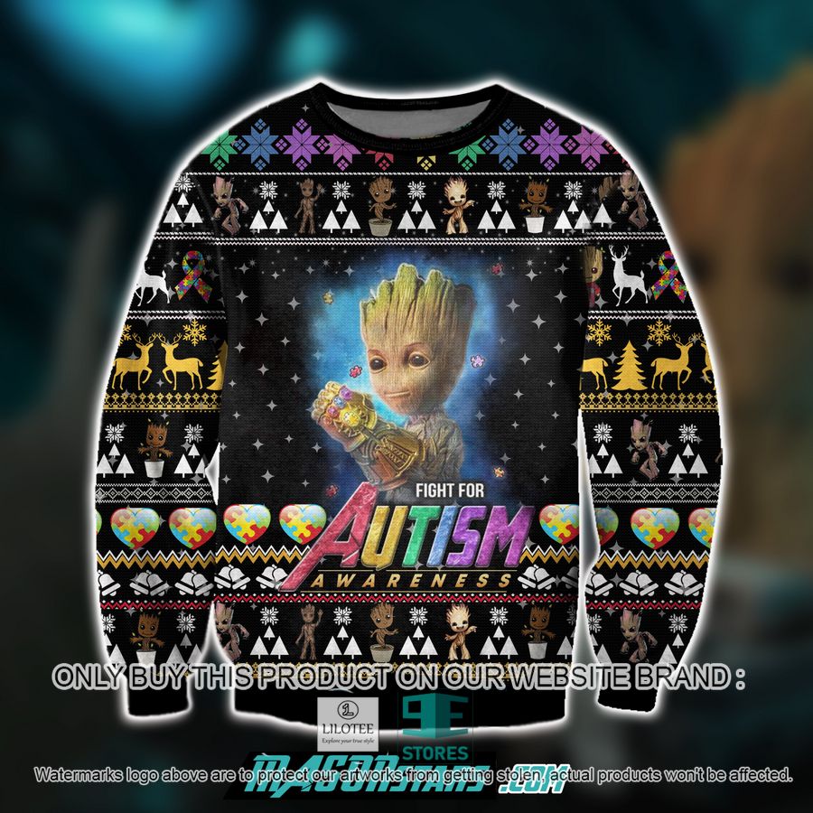 Fight For Autism Awareness Ugly Christmas Sweater, Sweatshirt 17