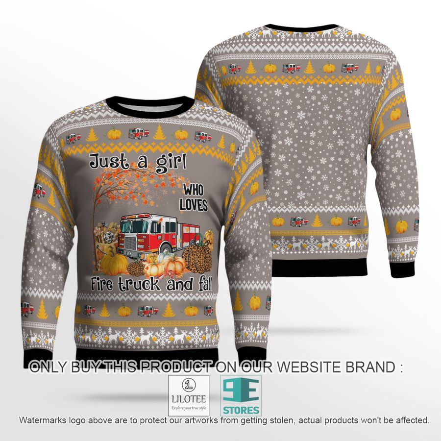Fire Truck Just Girl Who Loves Christmas Sweater - LIMITED EDITION 18