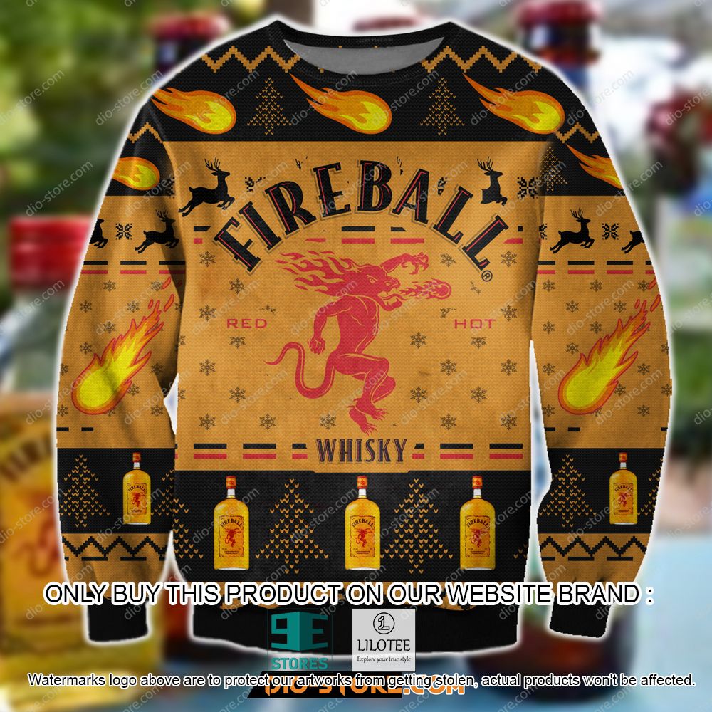 Fireball Cinnamon Whisky Ugly Christmas Sweater - LIMITED EDITION 10