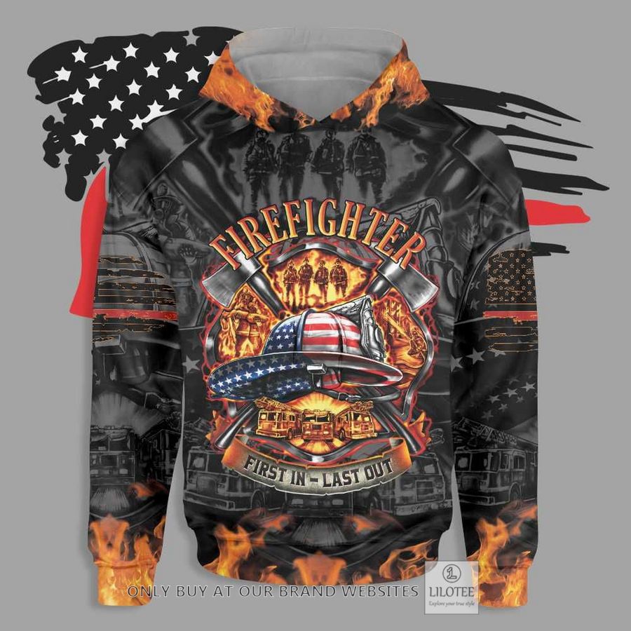 Firefighter Logo First In Last Out 3D Hoodie - LIMITED EDITION 7