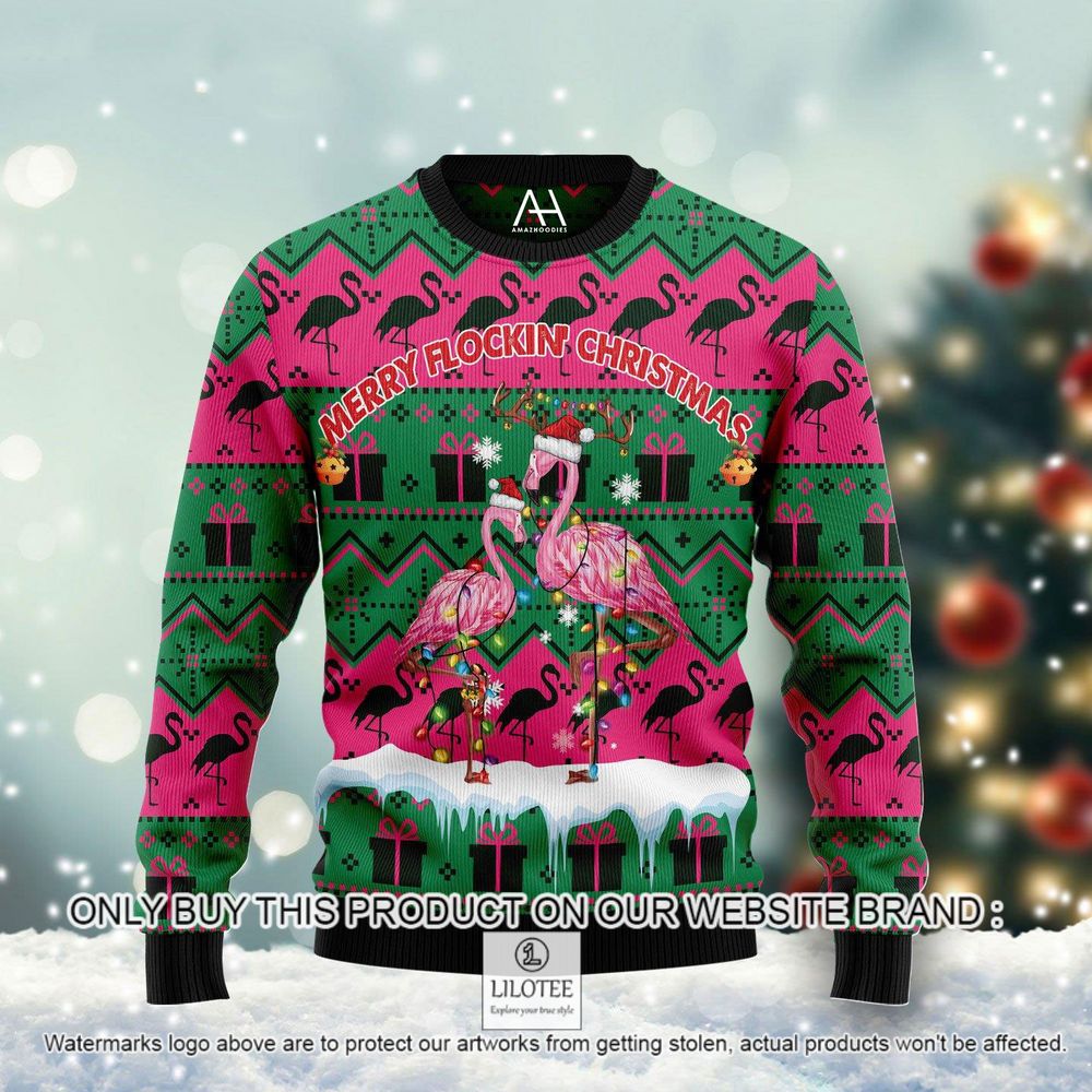 Flamingo Lover Merry Flockin‘ Christmas Sweater - LIMITED EDITION 9
