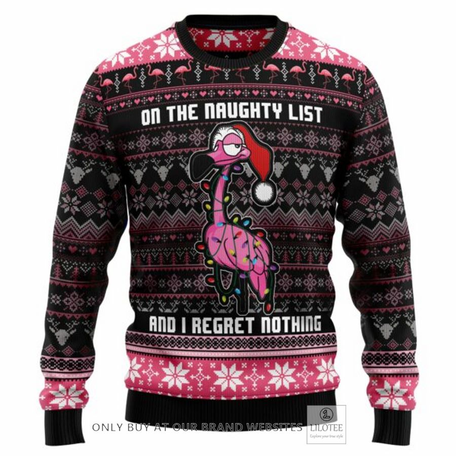 Flamingo Naughty List Ugly Christmas Sweatshirt 6