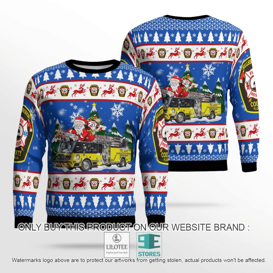 Florida Hillsborough County Fire Department Christmas Sweater - LIMITED EDITION 19