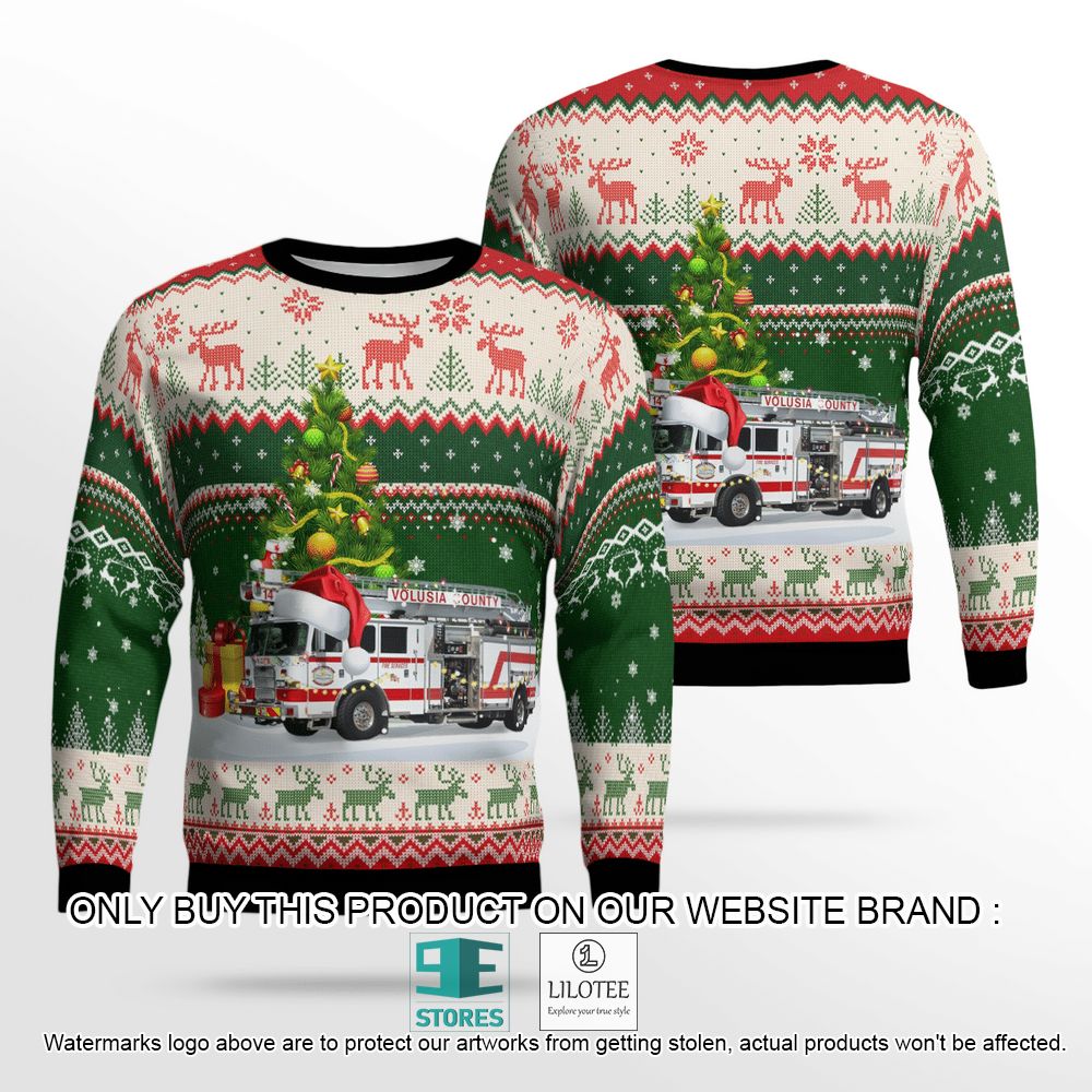 Florida Volusia County Fire Department Christmas Wool Sweater - LIMITED EDITION 12
