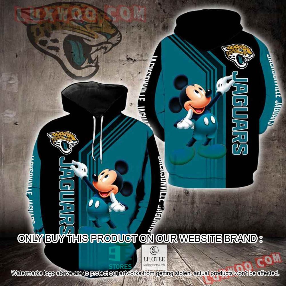 NFL Jacksonville Jaguars Mickey Mouse Blue Black 3D Hoodie - LIMITED EDITION 11