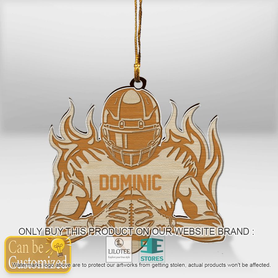 Football Player Fire Wooden Ornament - LIMITED EDITION 13