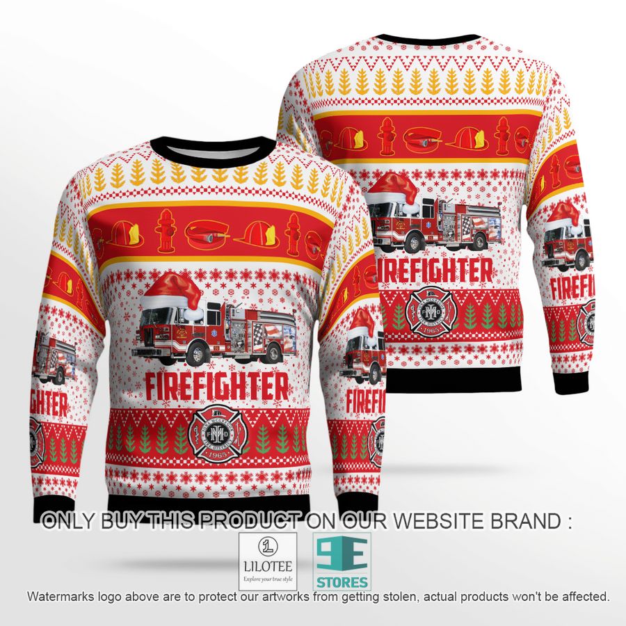 Fort Myers Lee County Florida Iona McGregor Fire Protection & Rescue Service District Christmas Sweater - LIMITED EDITION 18