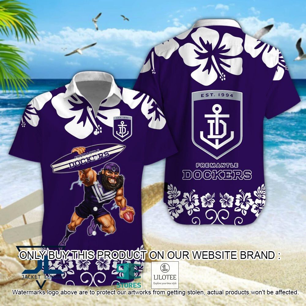 Fremantle Football Club Mascot Hawaiian Shirt, Short - LIMITED EDITION 4