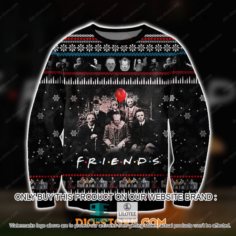 Friends Movie With Horror Characters Christmas Ugly Sweater - LIMITED EDITION 11