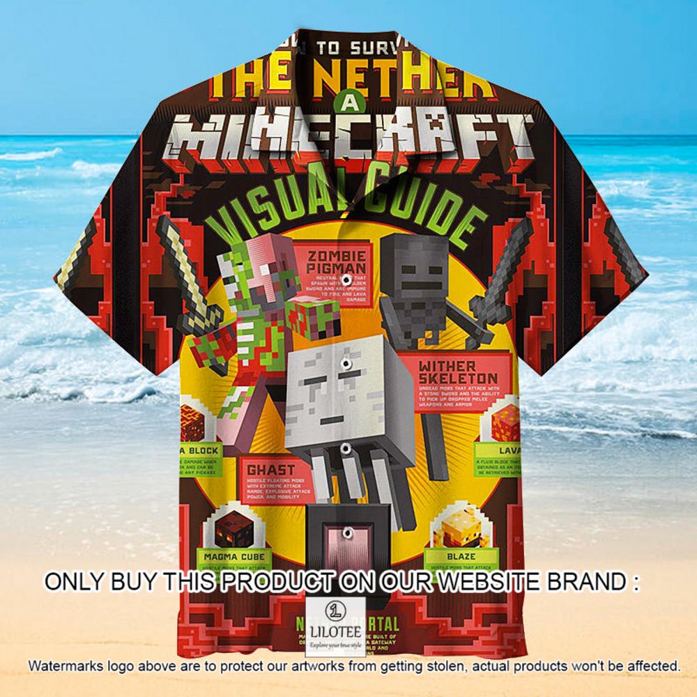 Game Minecraft The Nether Visual Guide Short Sleeve Hawaiian Shirt - LIMITED EDITION 12