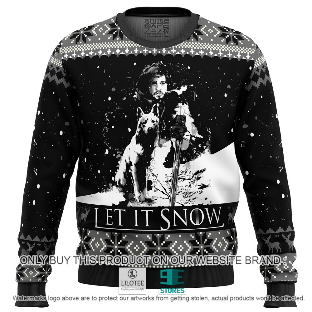 Game of Thrones Let It Snow Black White Christmas Sweater - LIMITED EDITION 11
