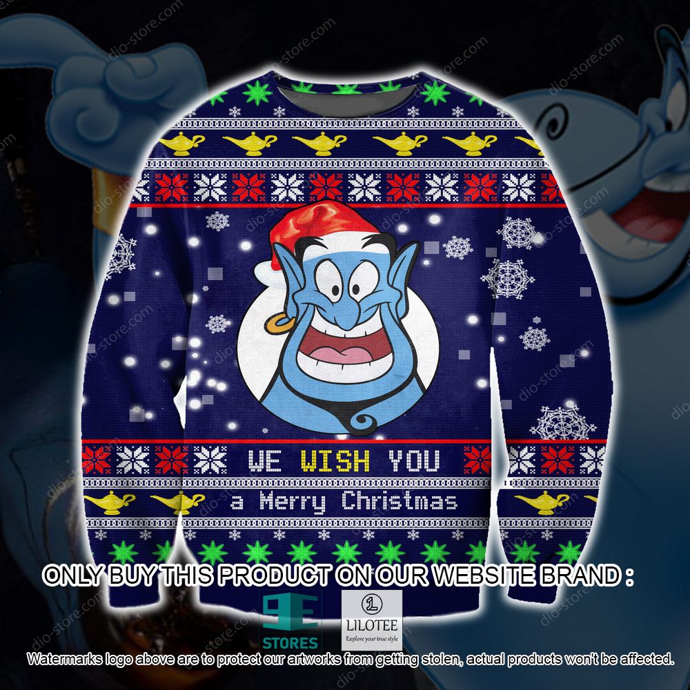 Genie We Wish You A Merry Christmas Ugly Christmas Sweater - LIMITED EDITION 11