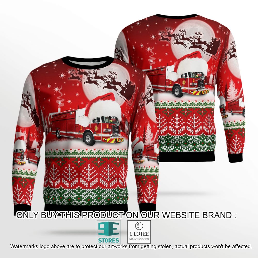 Georgia Savannah Fire and Emergency Services Christmas Wool Sweater - LIMITED EDITION 13