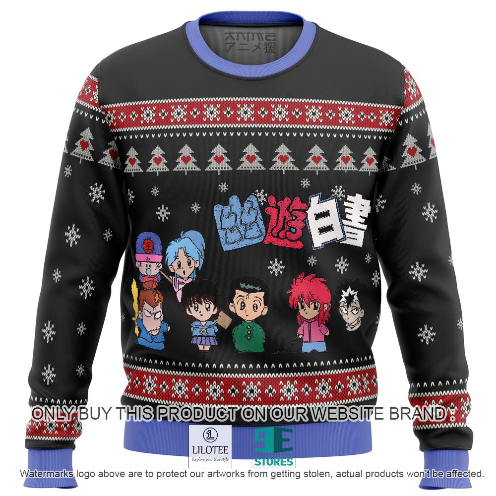 Ghost Fighter Yu Yu Hakusho Chibis Anime Ugly Christmas Sweater - LIMITED EDITION 11
