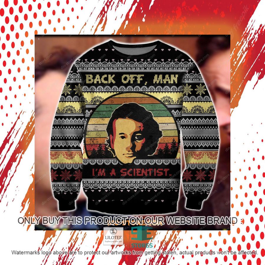 Ghostbusters Back Off Man I'm a Scientist Ugly Christmas Sweater, Sweatshirt 4 Ghostbusters Back Off Man I'm a Scientist Ugly Christmas Sweater, Sweatshirt - Image 4