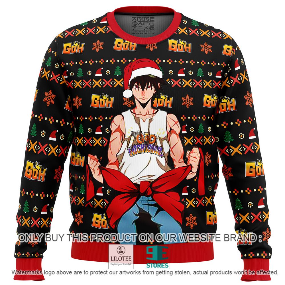 God of High School Santa Jin Mori Anime Christmas Sweater - LIMITED EDITION 10