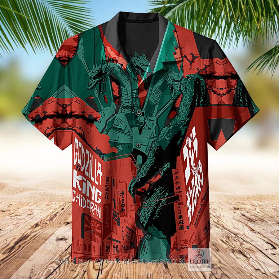 Godzilla vs King Ghidorah green red Hawaiian Shirt - LIMITED EDITION 17