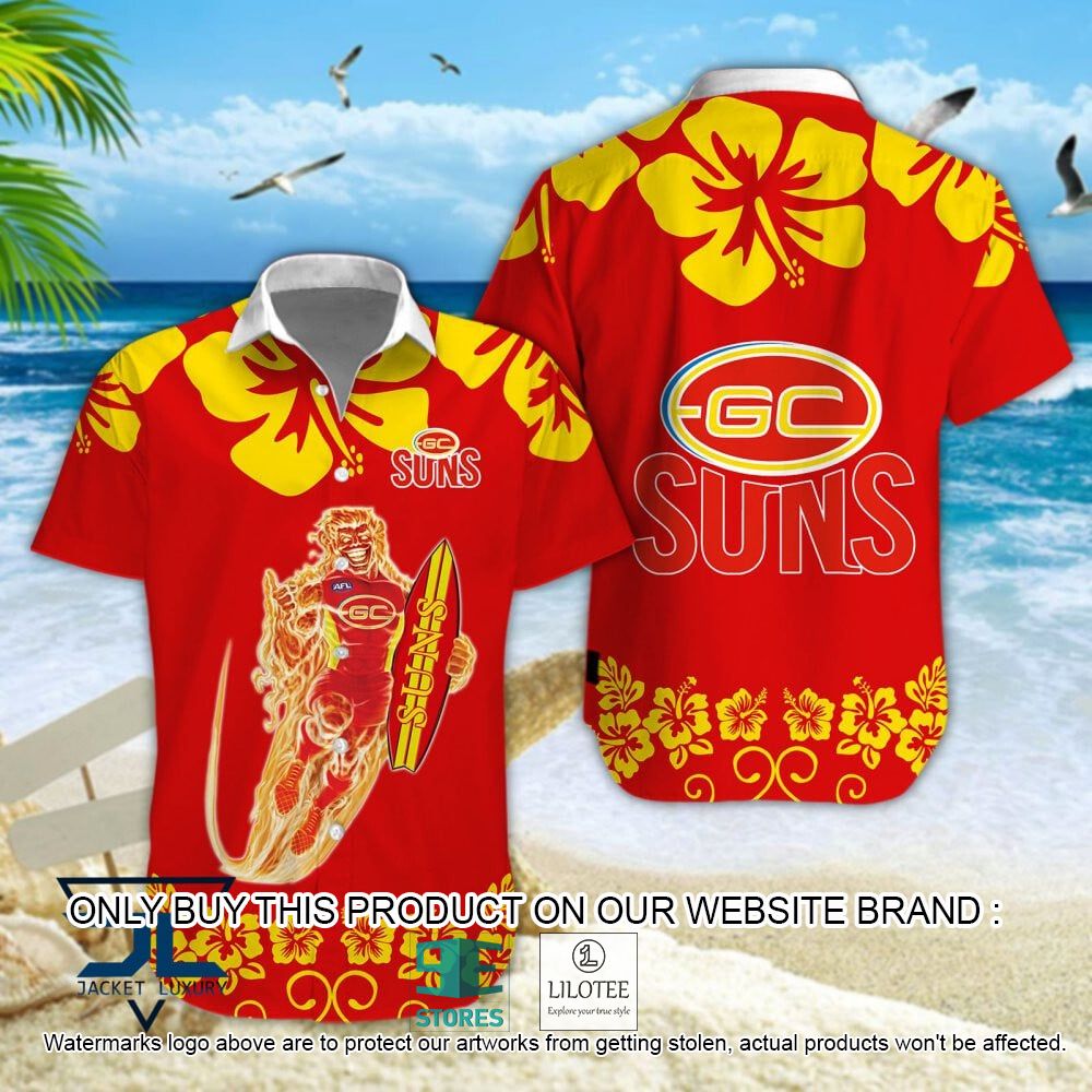 Gold Coast Football Club Mascot Hawaiian Shirt, Short - LIMITED EDITION 5