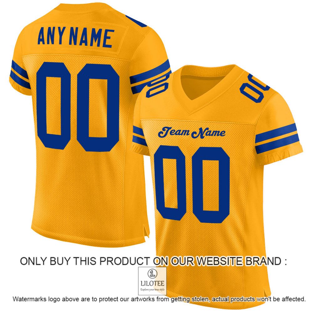 Gold Royal Mesh Authentic Personalized Football Jersey - LIMITED EDITION 10