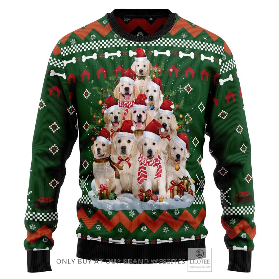 Golden Retriever Pine Tre Ugly Christmas Sweater - LIMITED EDITION 31