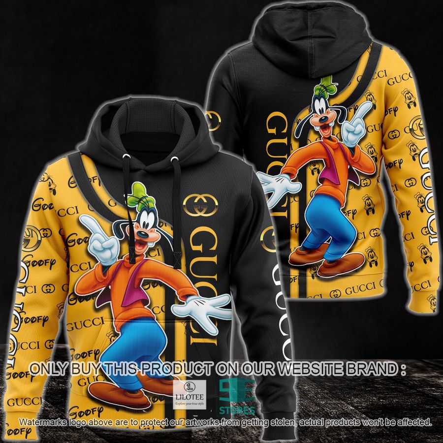 Goofy Gucci Black Yellow 3D All Over Print Hoodie 8