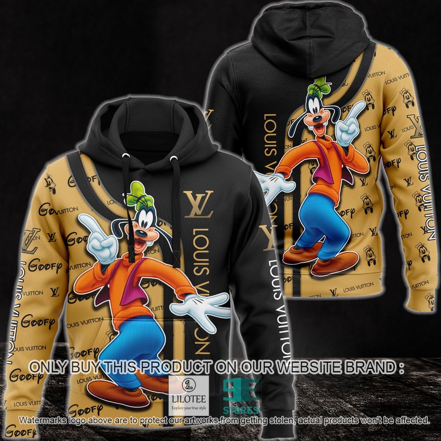 Goofy Louis Vuitton yellow black 3D Hoodie - LIMITED EDITION 9