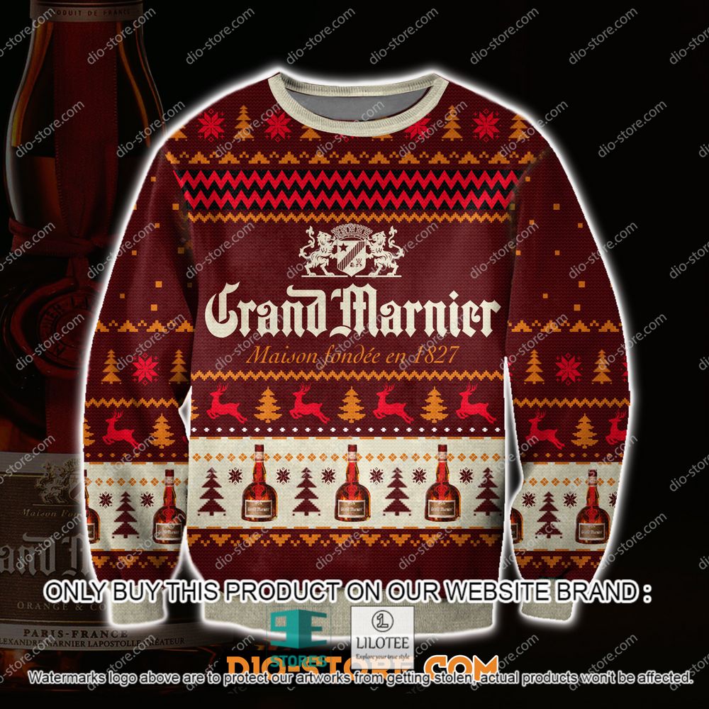 Grand Marnier Wine Maison Fondee en 1827 Christmas Ugly Sweater - LIMITED EDITION 11