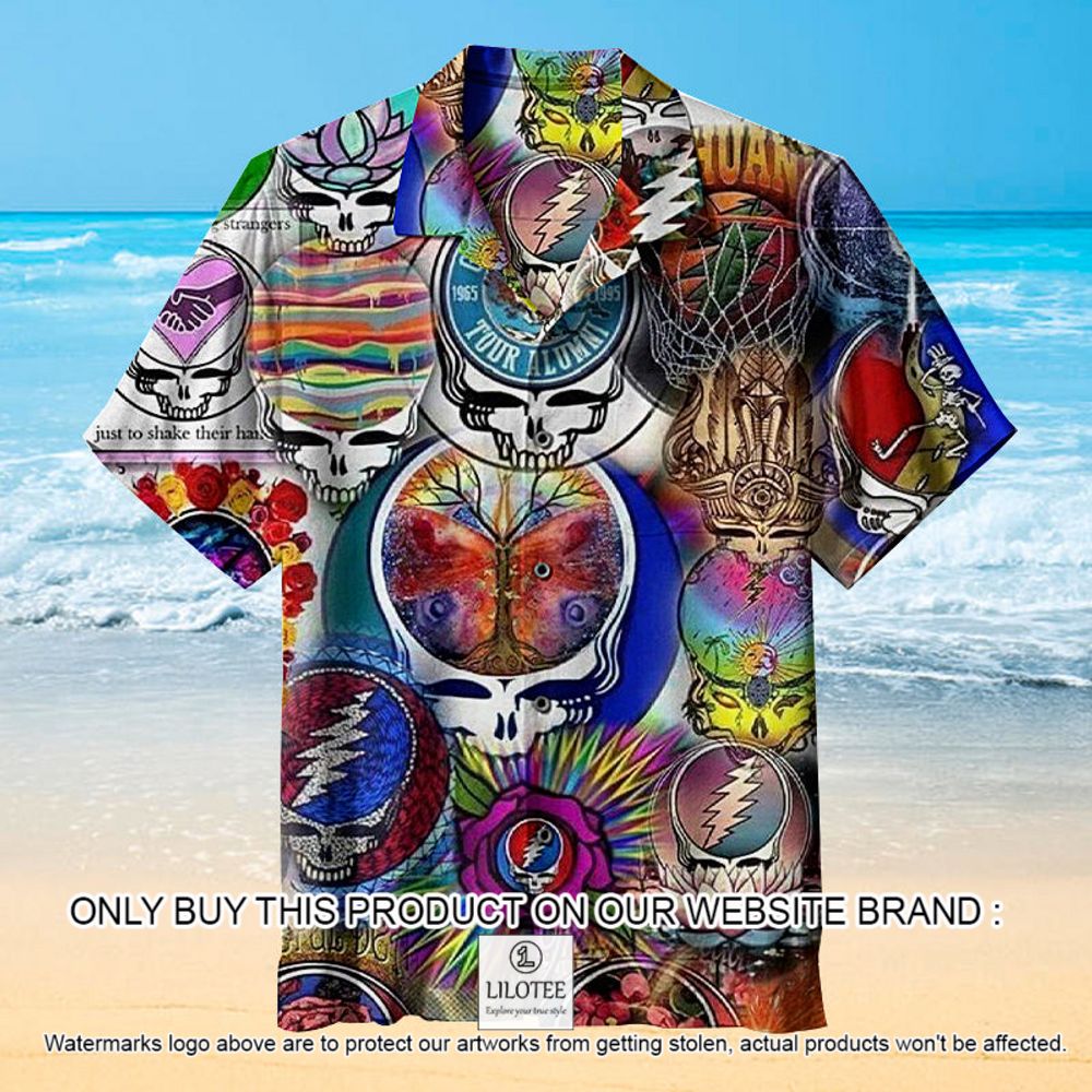 Grateful Dead Band Pattern Logos Short Sleeve Hawaiian Shirt - LIMITED EDITION 12
