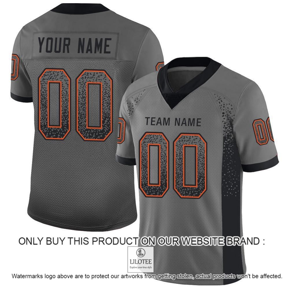 Gray Black-Orange Mesh Drift Fashion Personalized Football Jersey - LIMITED EDITION 10