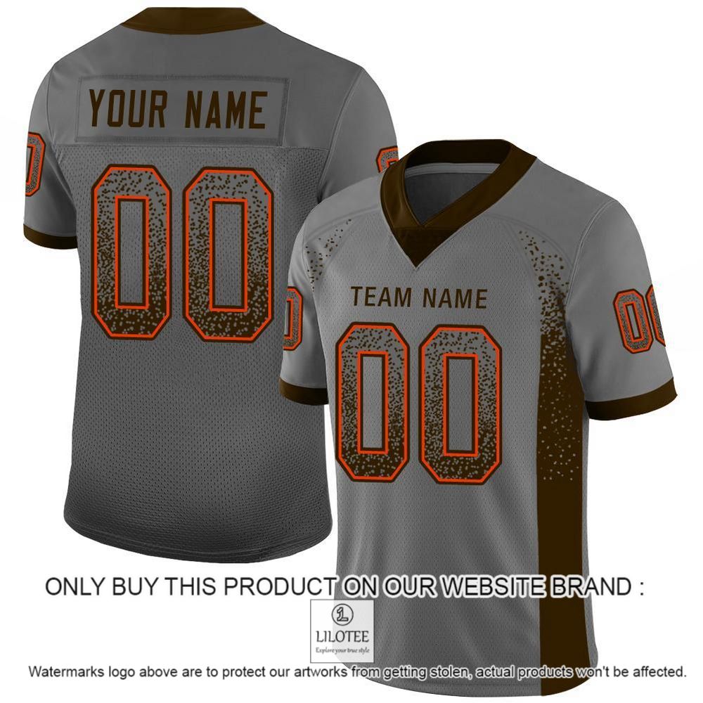 Gray Brown-Orange Mesh Drift Fashion Personalized Football Jersey - LIMITED EDITION 11