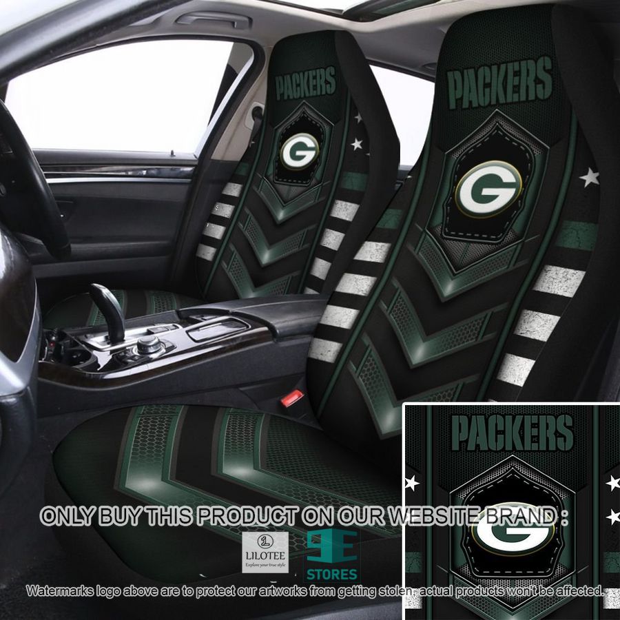 Green Bay Packers Dark green Grey Car Seat Covers 9
