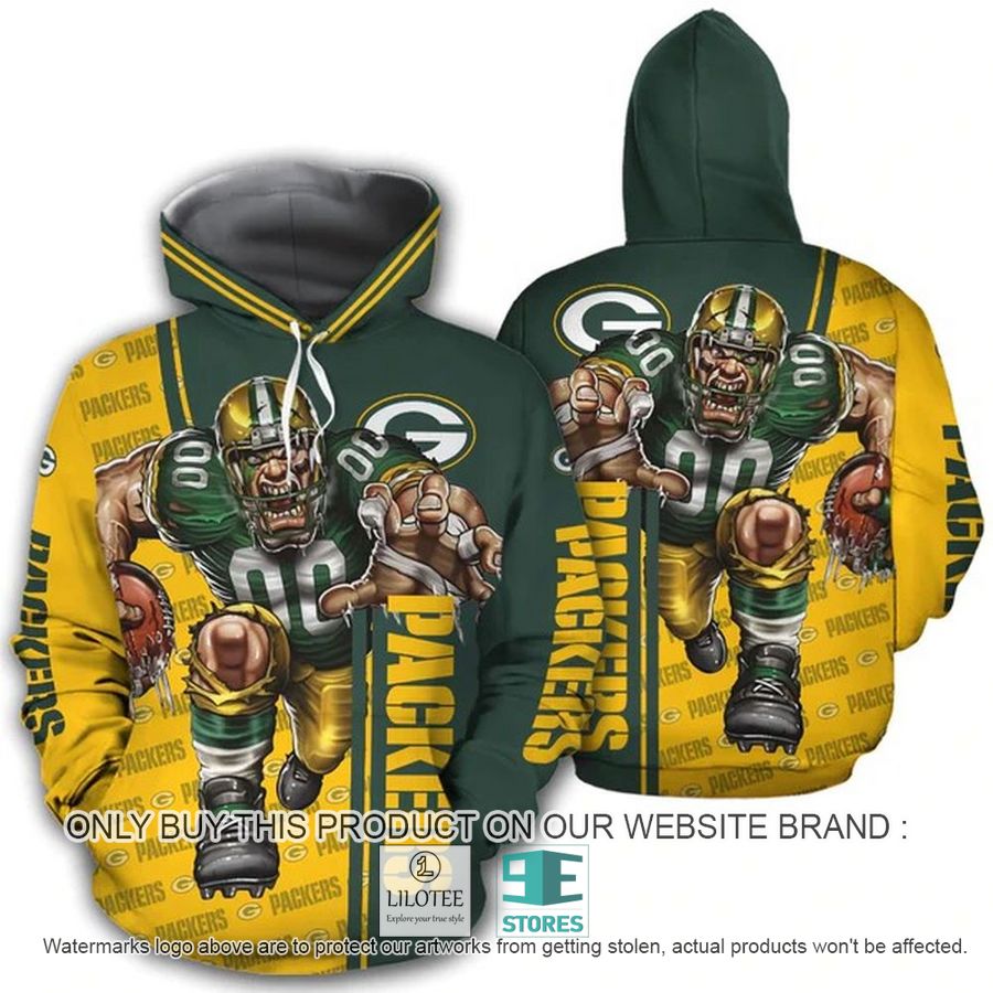 Green Bay Packers Mascot 3D Hoodie, Zip Hoodie - LIMITED EDITION 9