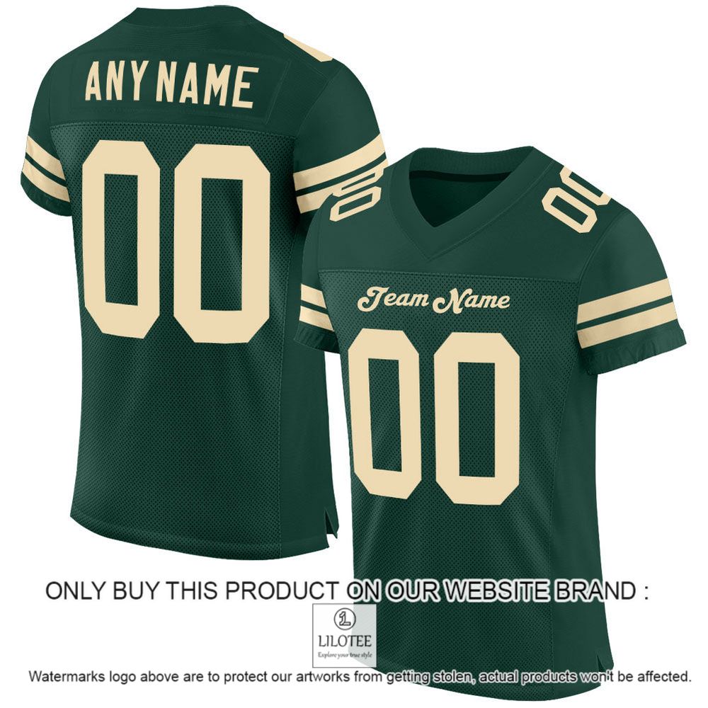 Green Cream Mesh Authentic Personalized Football Jersey - LIMITED EDITION 10