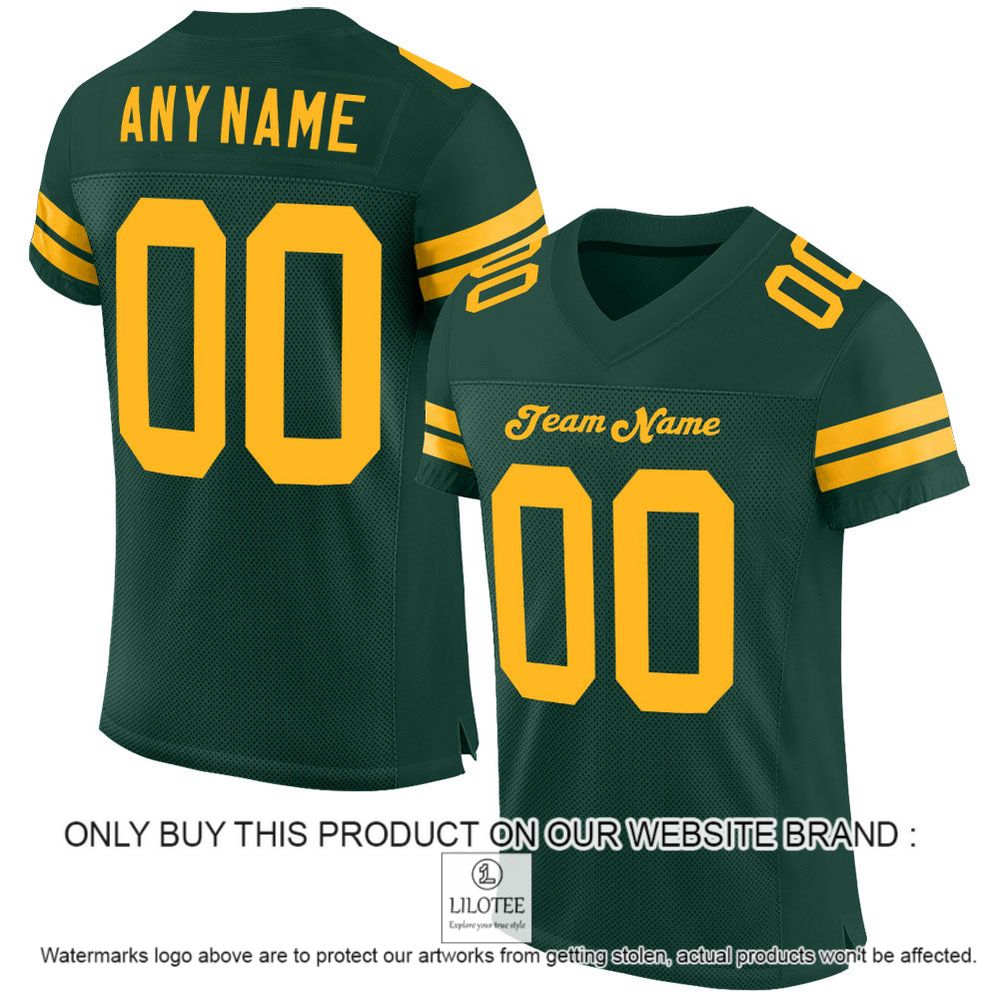 Green Gold Mesh Authentic Personalized Football Jersey - LIMITED EDITION 11