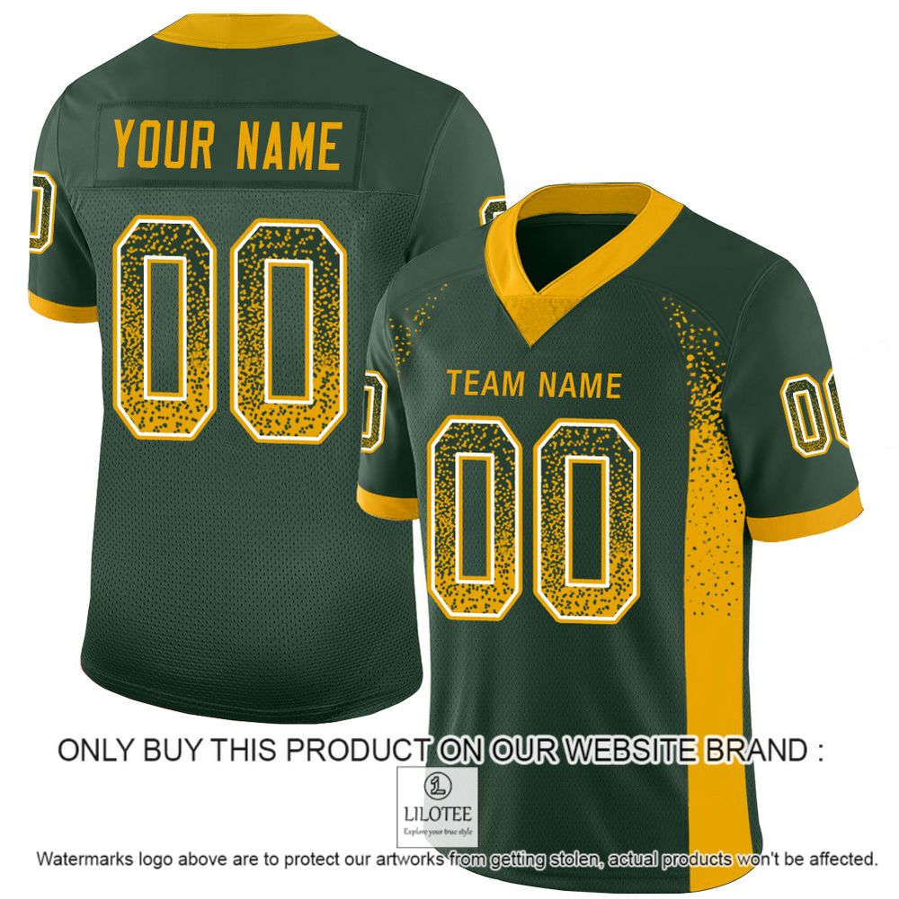 Green Gold-White Mesh Drift Fashion Personalized Football Jersey - LIMITED EDITION 13