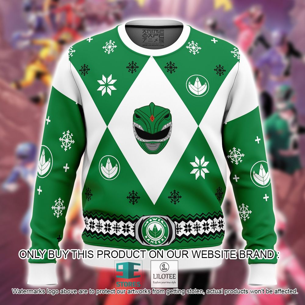 Green Mighty Morphin Power Ranger Christmas Ugly Sweater - LIMITED EDITION 10
