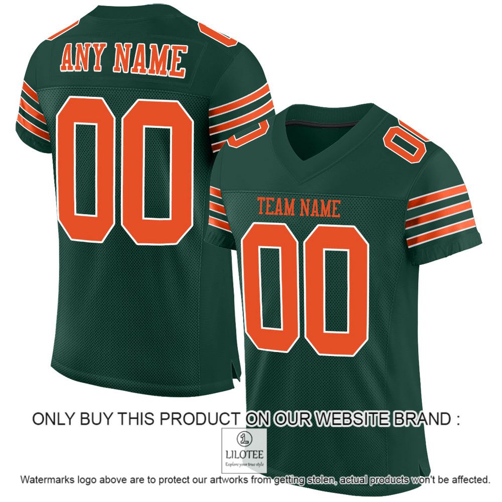 Green Orange-White Color Mesh Authentic Personalized Football Jersey - LIMITED EDITION 11