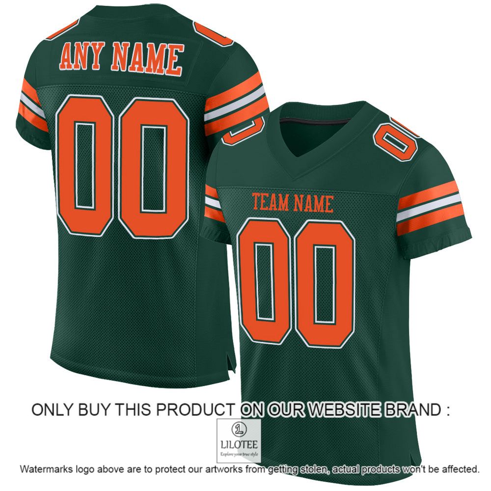 Green Orange-White Mesh Authentic Personalized Football Jersey - LIMITED EDITION 10