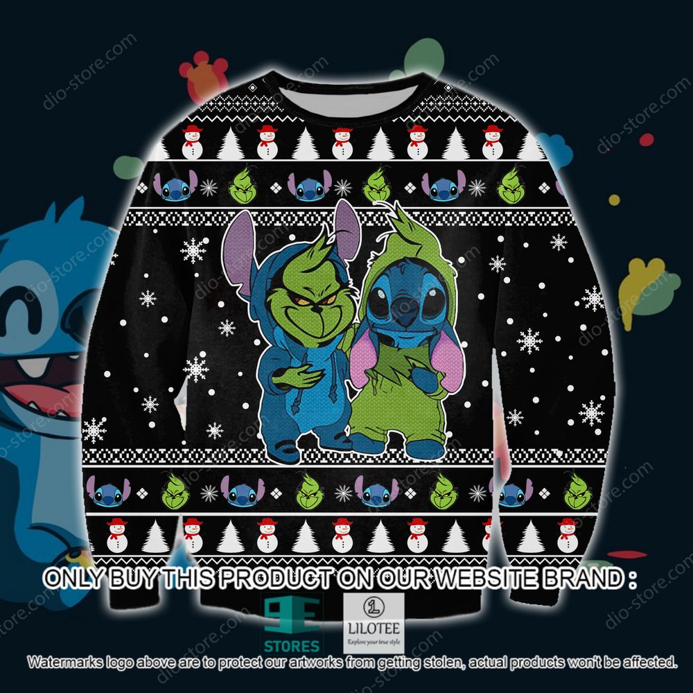 Grinch And Stitch Funny Christmas Ugly Sweater - LIMITED EDITION 11