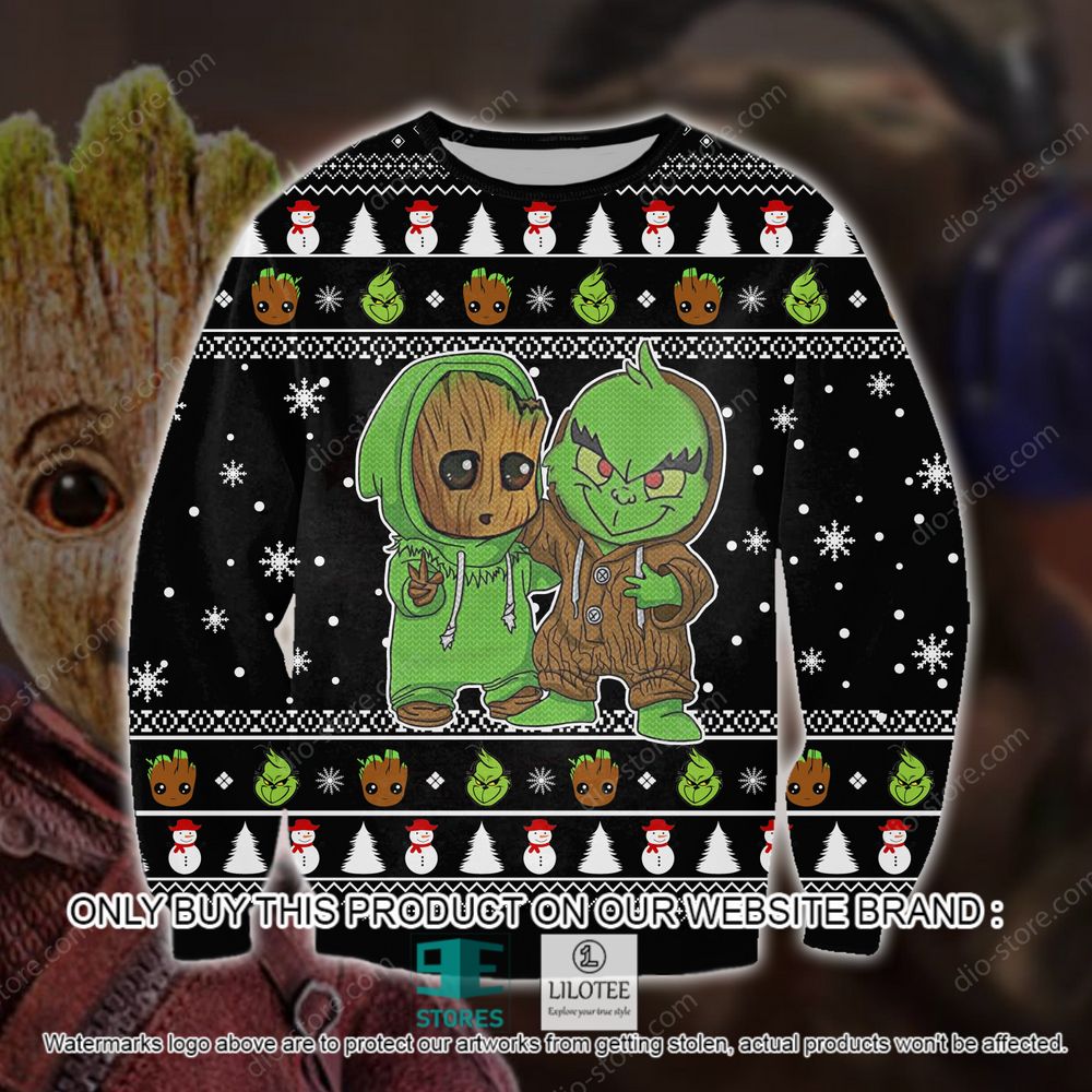 Groot And Grinch Funny Christmas Ugly Sweater - LIMITED EDITION 10