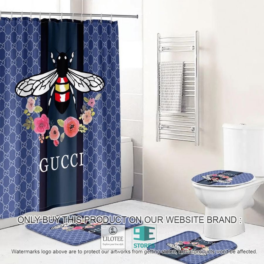 Gucci Bee Flowers Navy Shower Curtain Sets - LIMITED EDITION 9