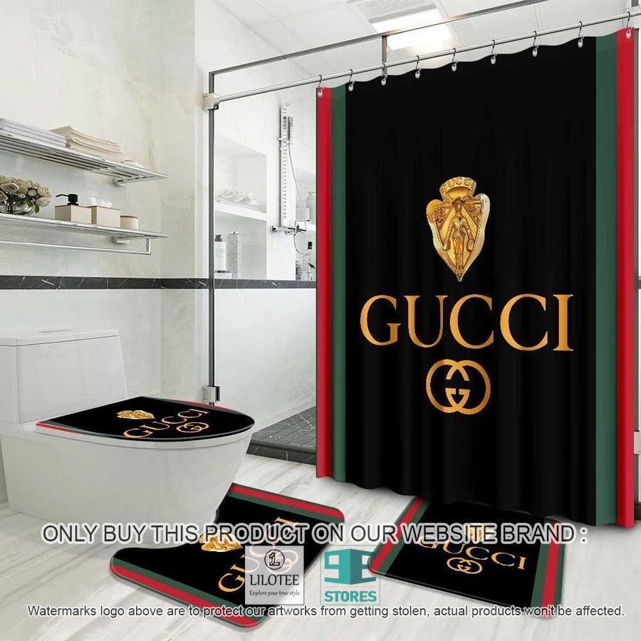 Gucci Bee logo black Shower Curtain Sets - LIMITED EDITION 9