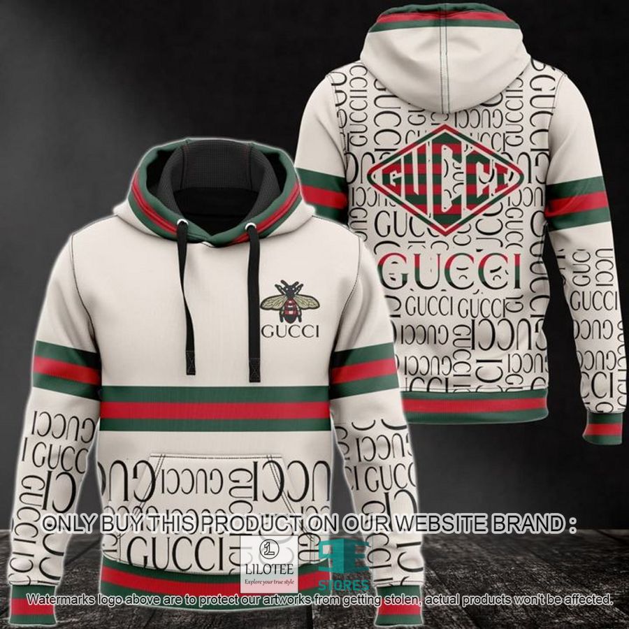 Gucci Bee white 3D Hoodie - LIMITED EDITION 8