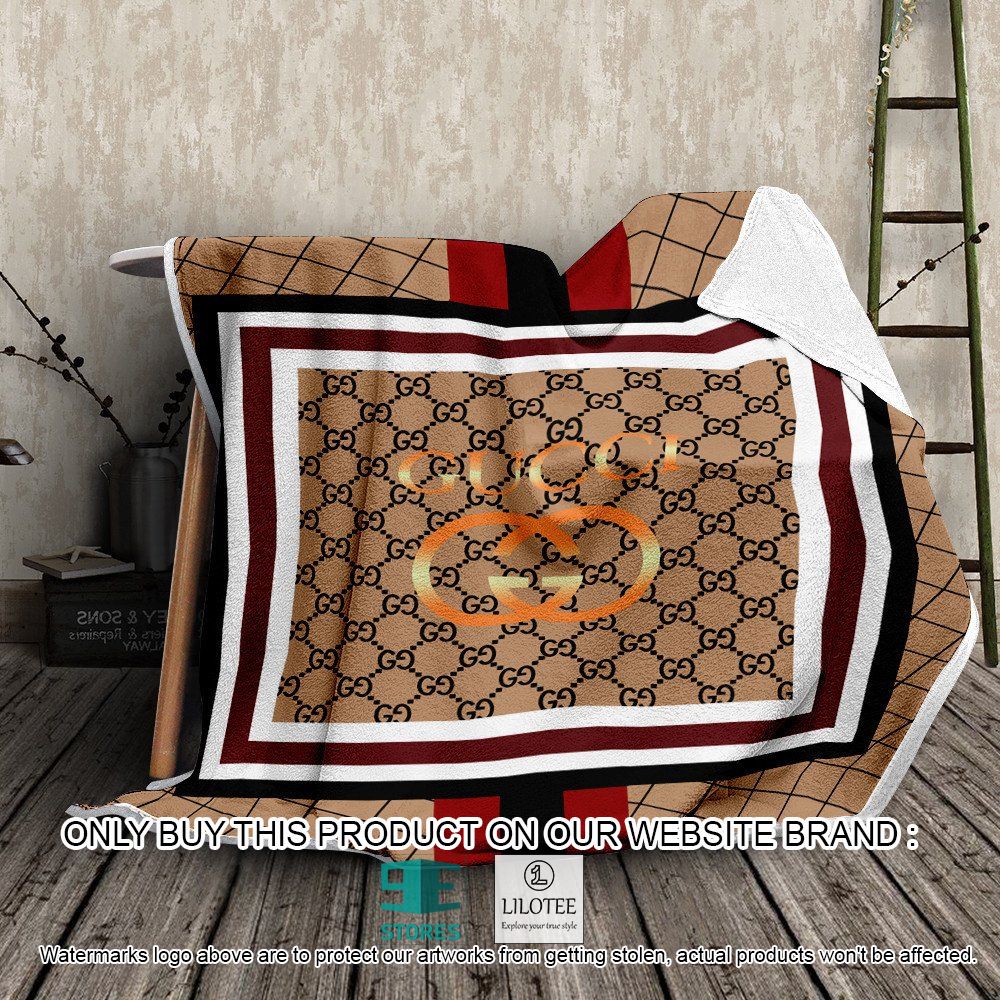 Gucci Big Logo Red Brown Blanket - LIMITED EDITION 11