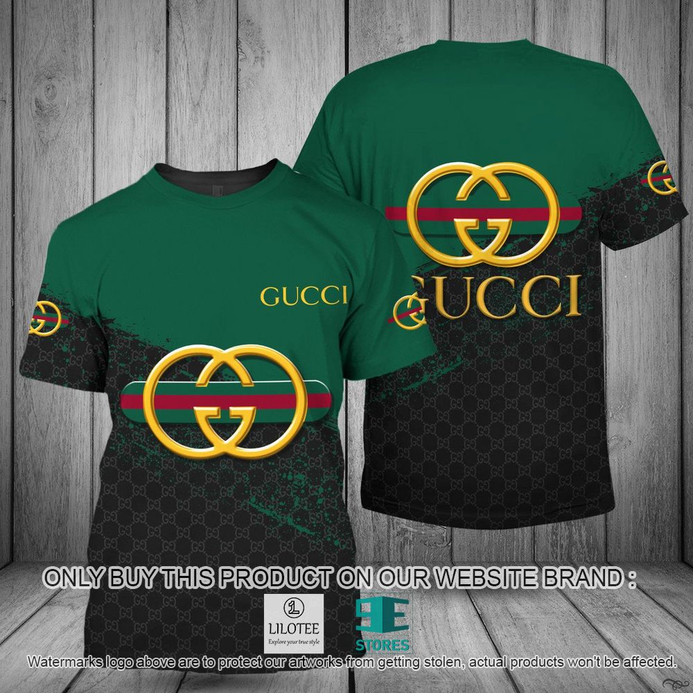 Gucci Black Green Big Logo 3D Shirt - LIMITED EDITION 10