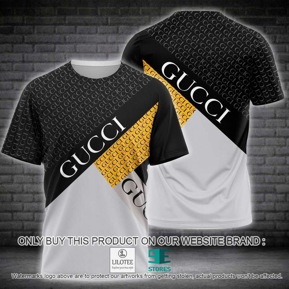Gucci Black White Yellow 3D Shirt - LIMITED EDITION 10