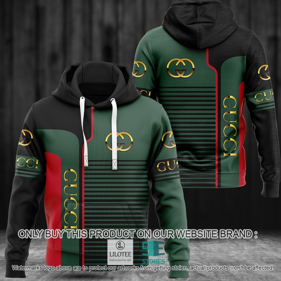 Gucci brand green black 3D Hoodie - LIMITED EDITION 8