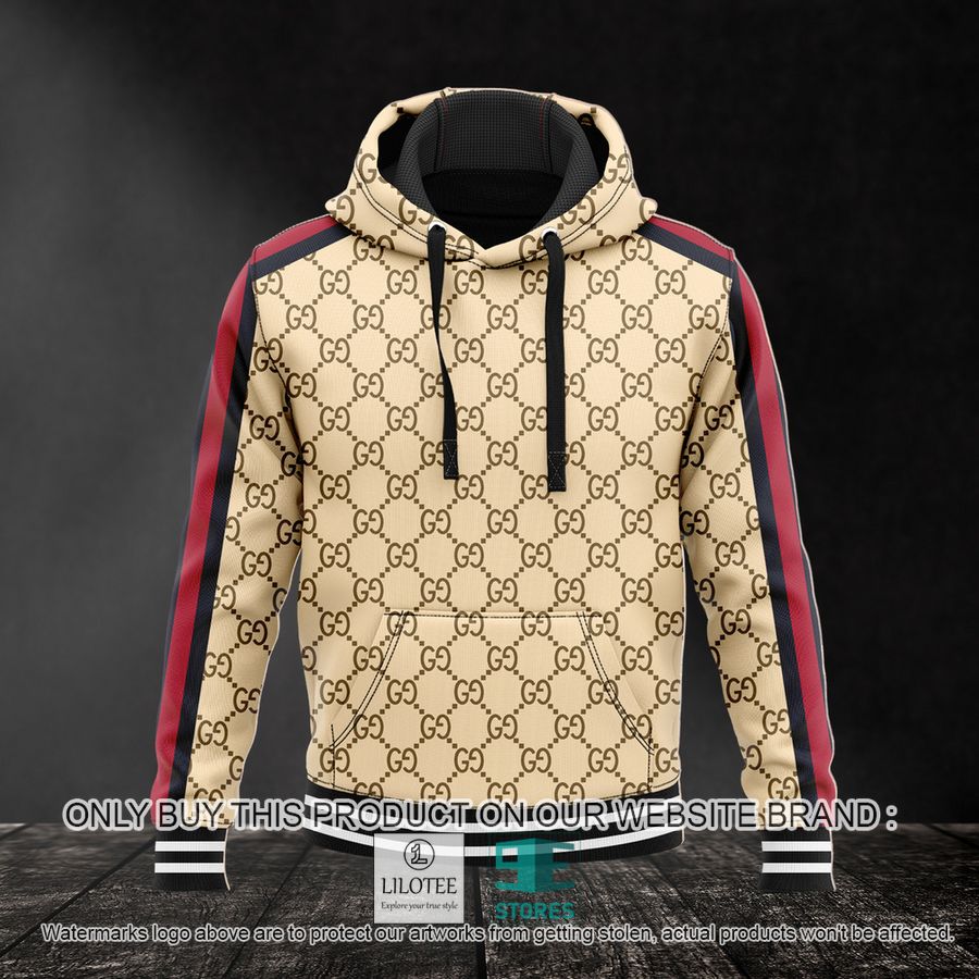 Gucci brand khaki pattern 3D Hoodie - LIMITED EDITION 8